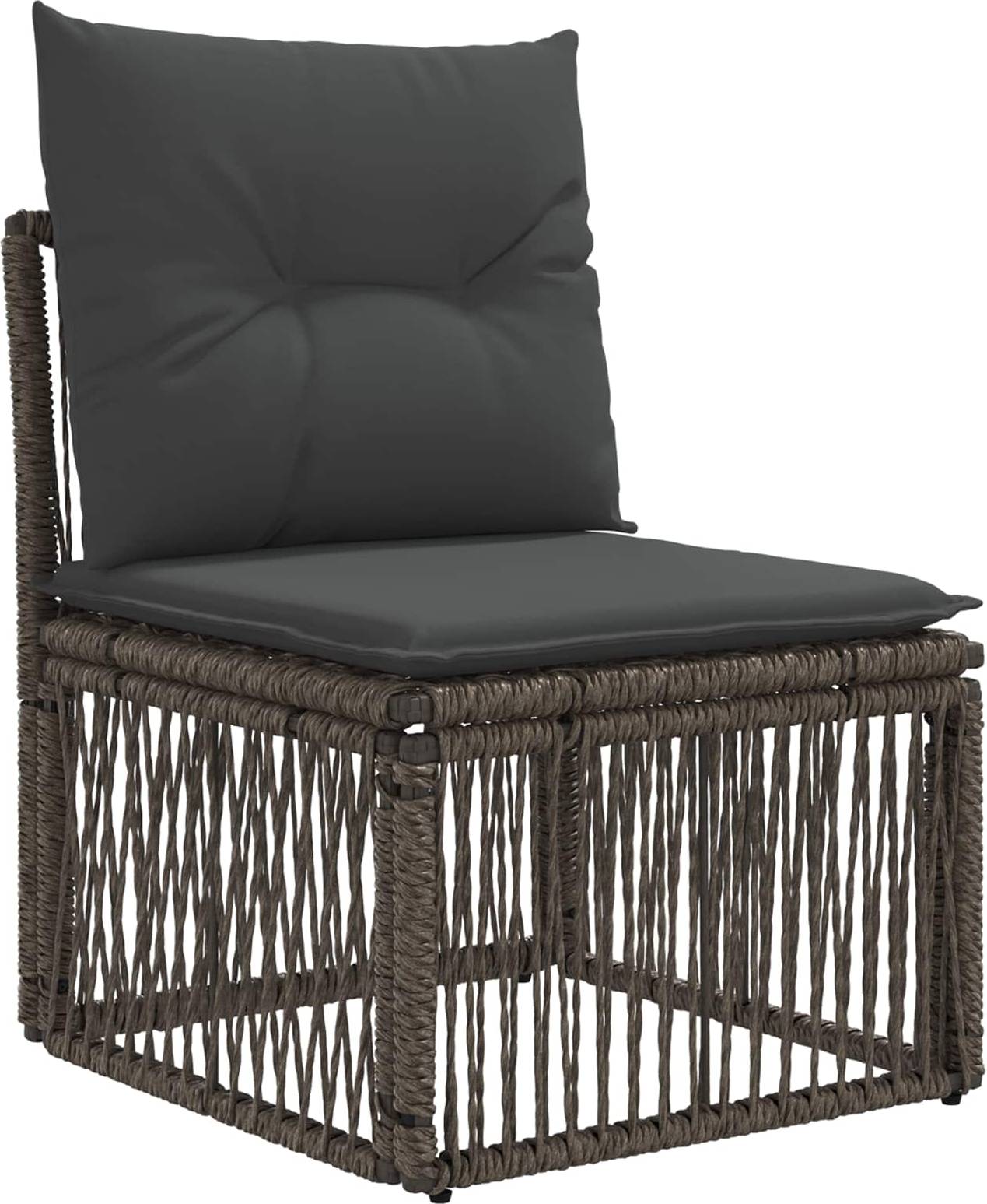 vidaXL Gartensofa Set 5 Pcs Grau Poly-Rattan Lounge-Set