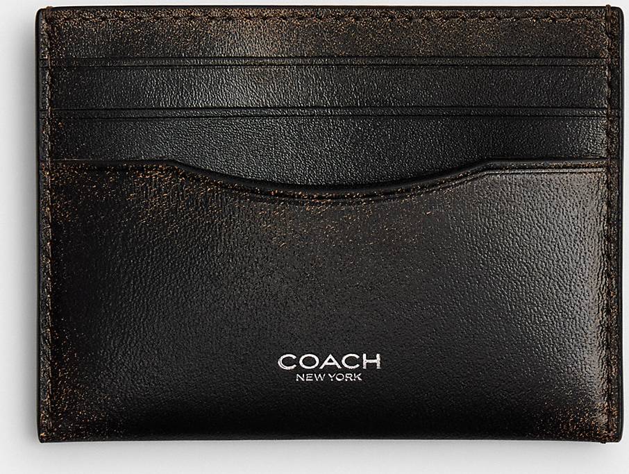 Coach Card Case In Loved Leather