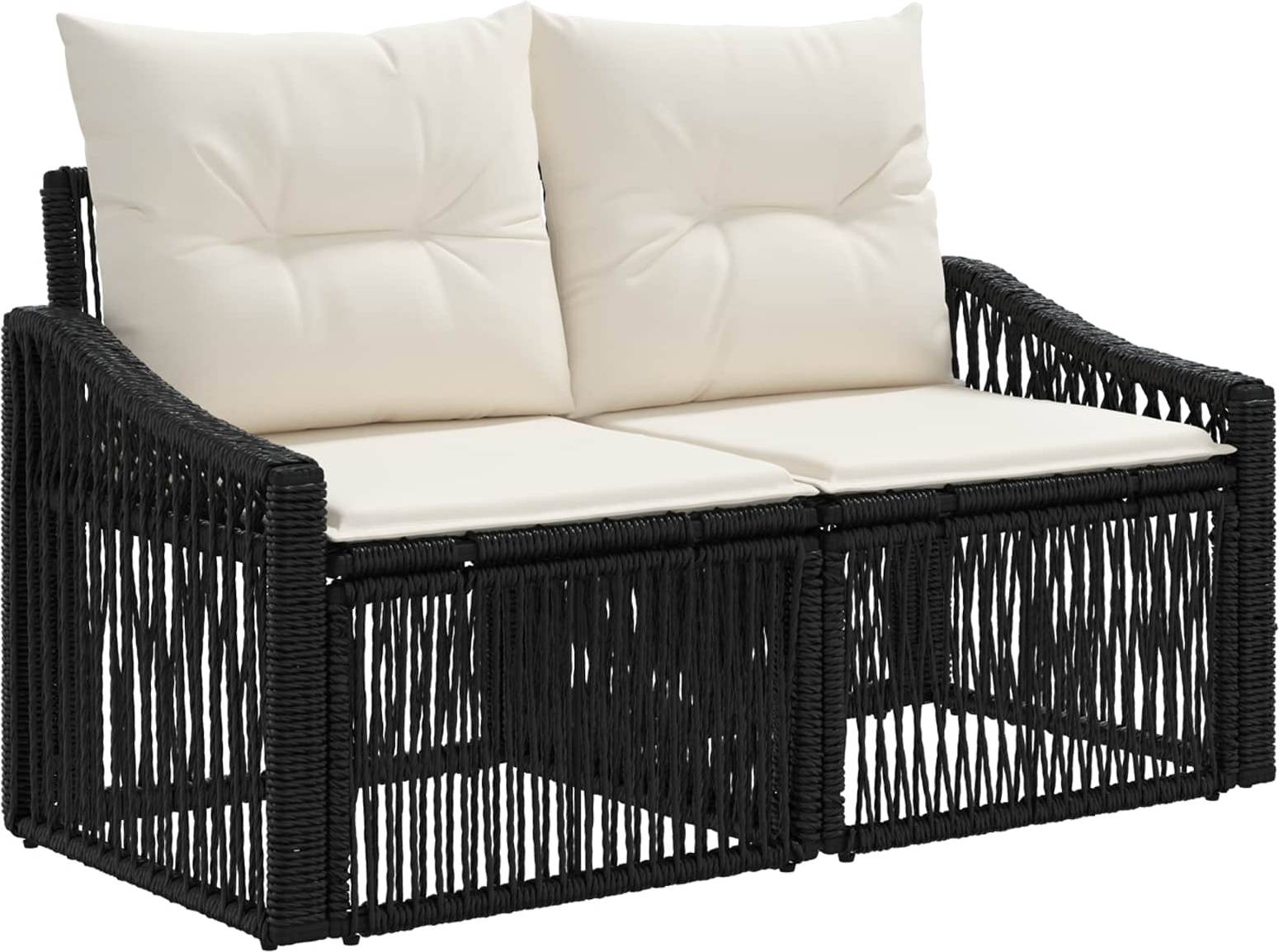 vidaXL Gartensofa Set 12 Pcs Schwarz Poly-Rattan Lounge-Set