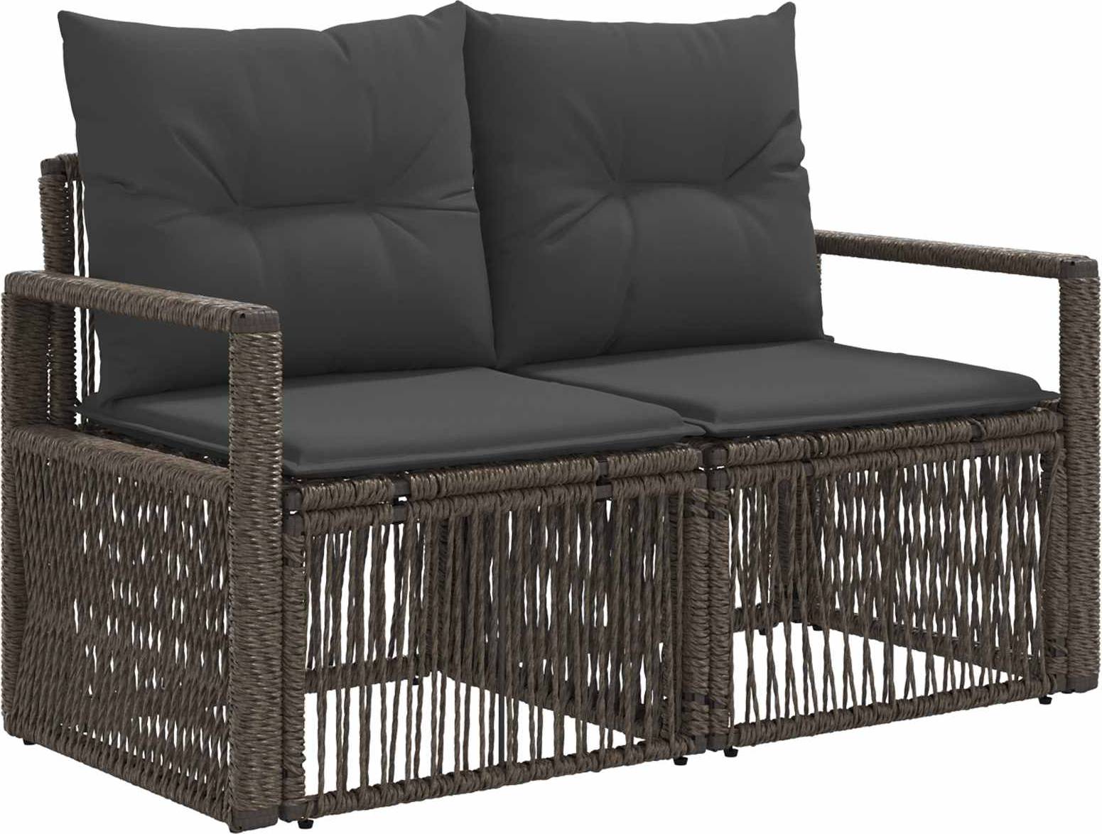 vidaXL Gartensofa Set 12 Pcs Grau Poly-Rattan Lounge-Set
