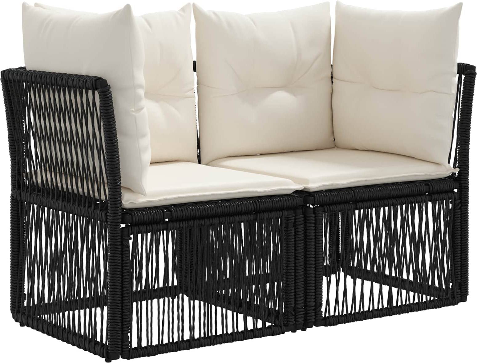 Rattan lounge set vidaXL Gartensofa Set 10 Pcs Schwarz Poly-Rattan Lounge-Set