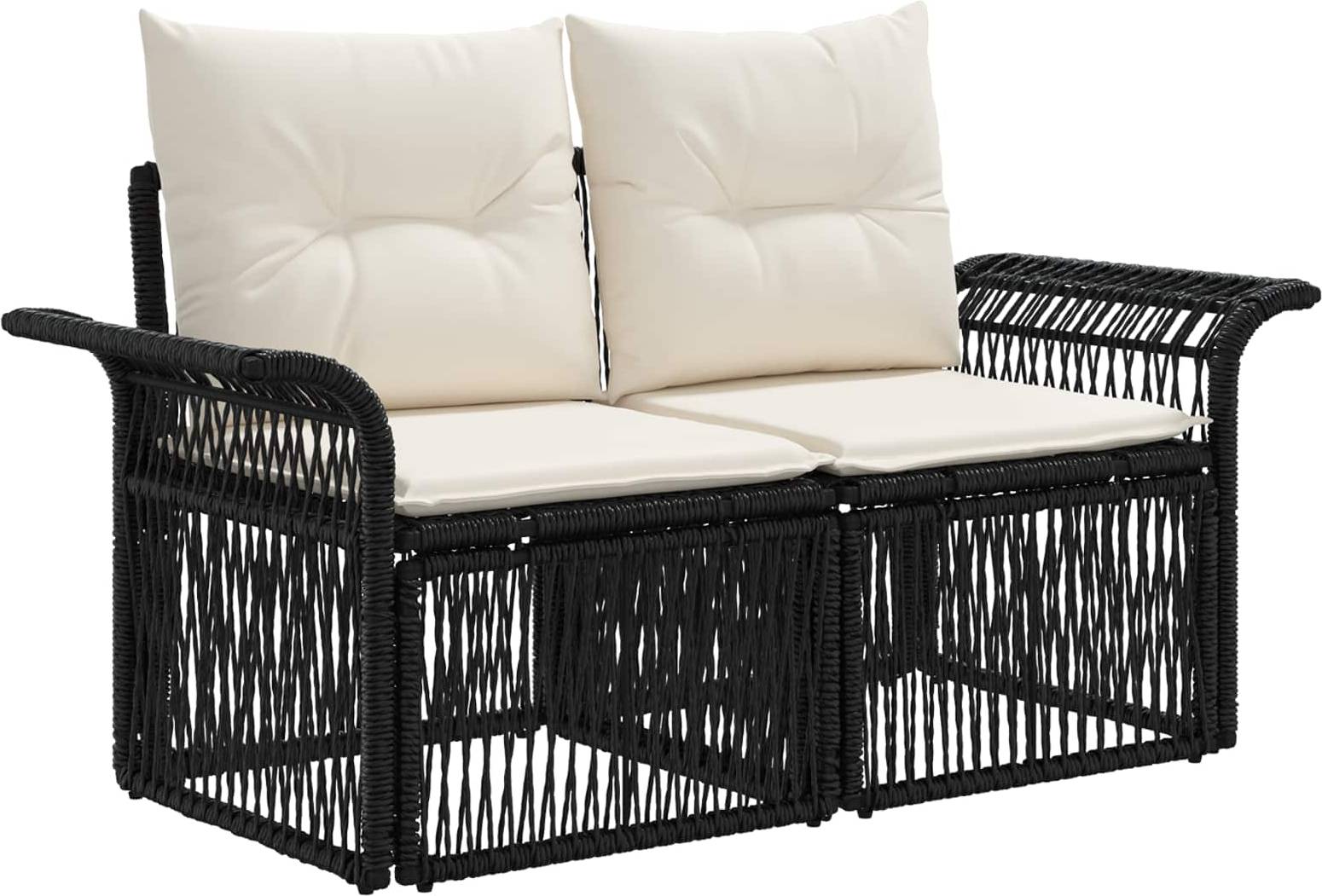 Rattan lounge set vidaXL Gartensofa Set 6 Pcs Schwarz Poly-Rattan Lounge-Set