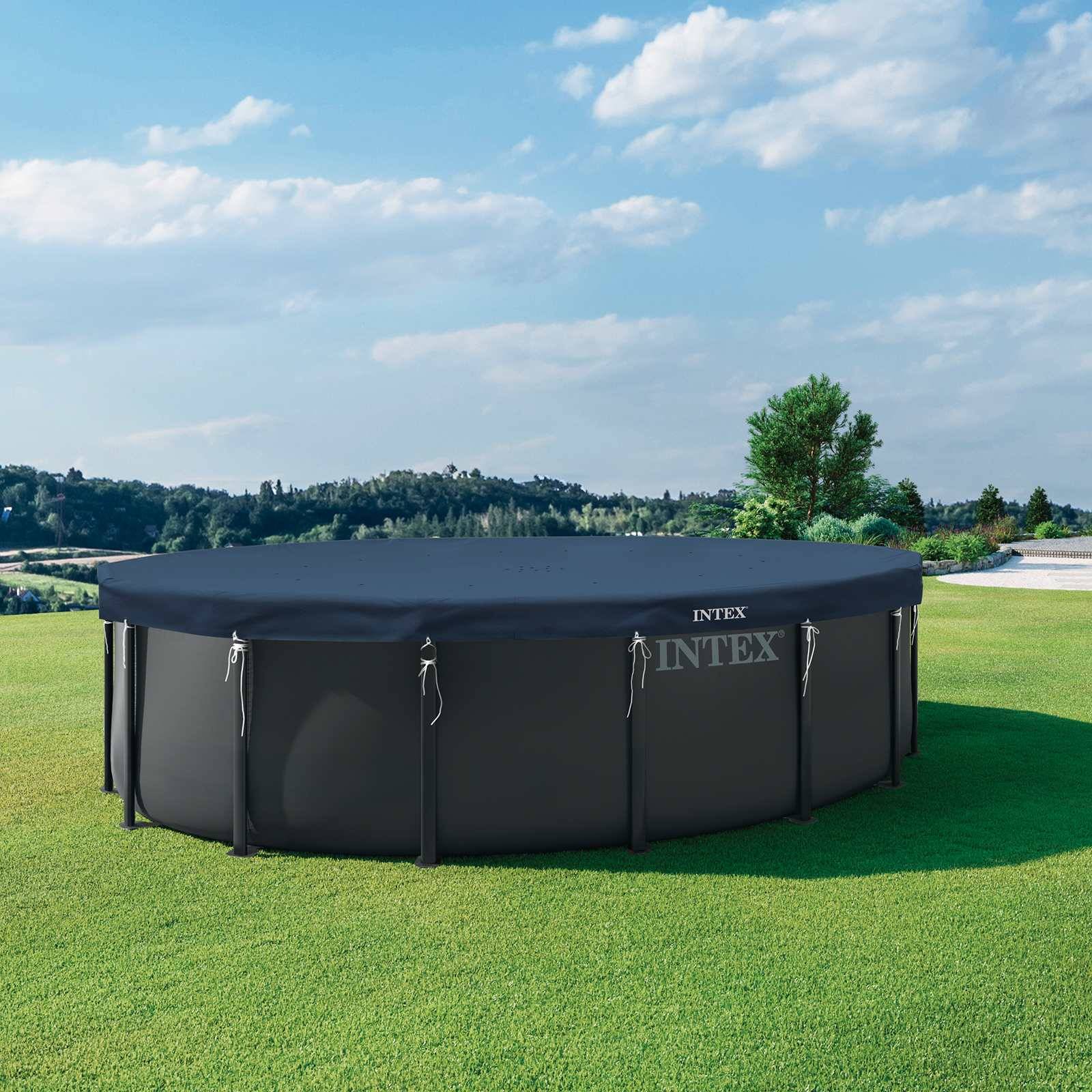 Intex Poolöverdrag Deluxe 488 x 20 cm Rund PVC PET