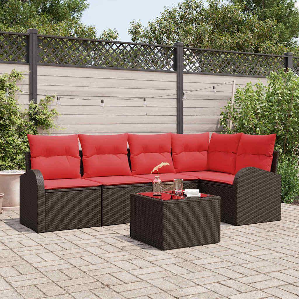 Rattan lounge set Gartensofa Set Braun Poly-Rattan Lounge-Set