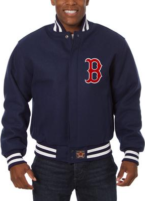 JH Design Full-Button Jacket - Navy Boston Red