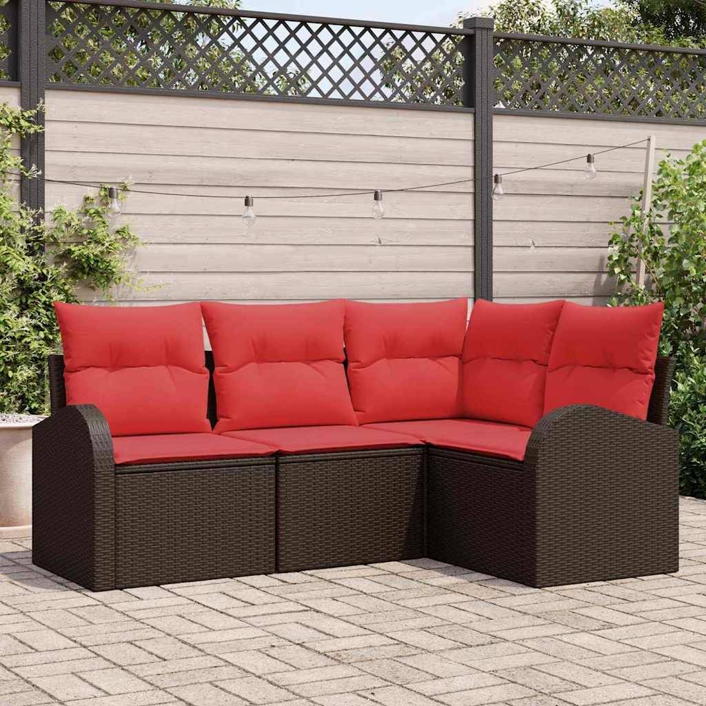 Rattan lounge set Gartensofa Set Braun Poly-Rattan Lounge-Set