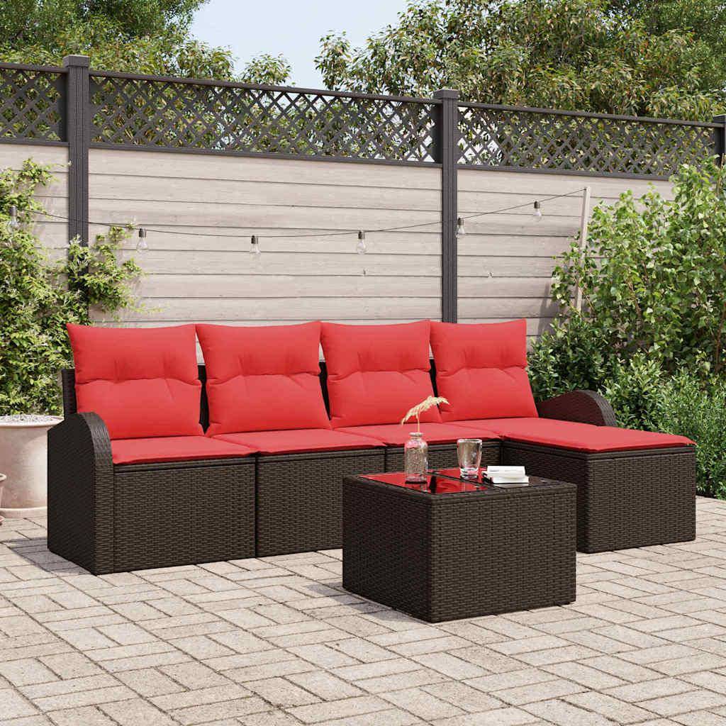 Rattan lounge set Gartensofa Set Braun Poly-Rattan Lounge-Set