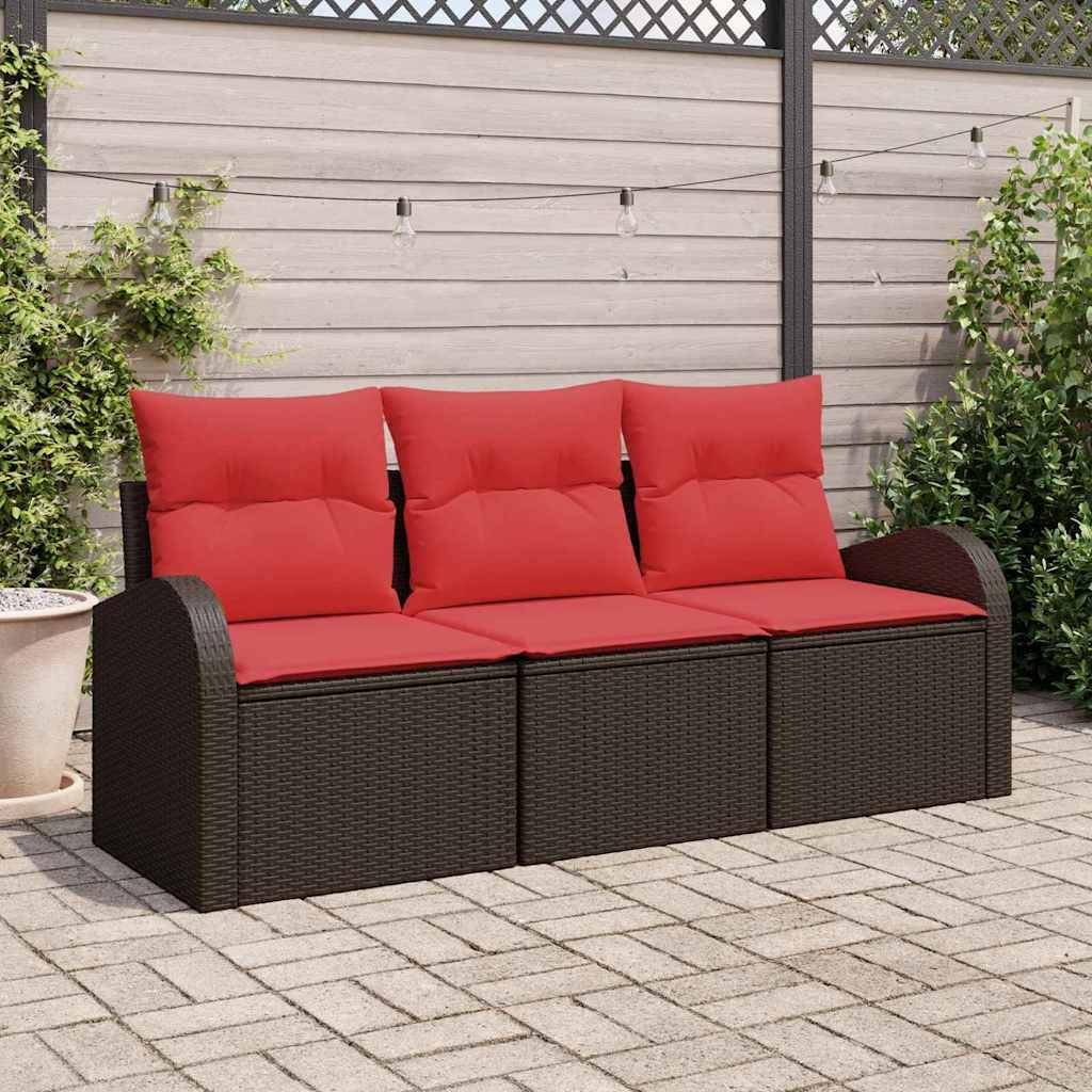 Rattan lounge set Gartensofa Set Braun Poly-Rattan Lounge-Set