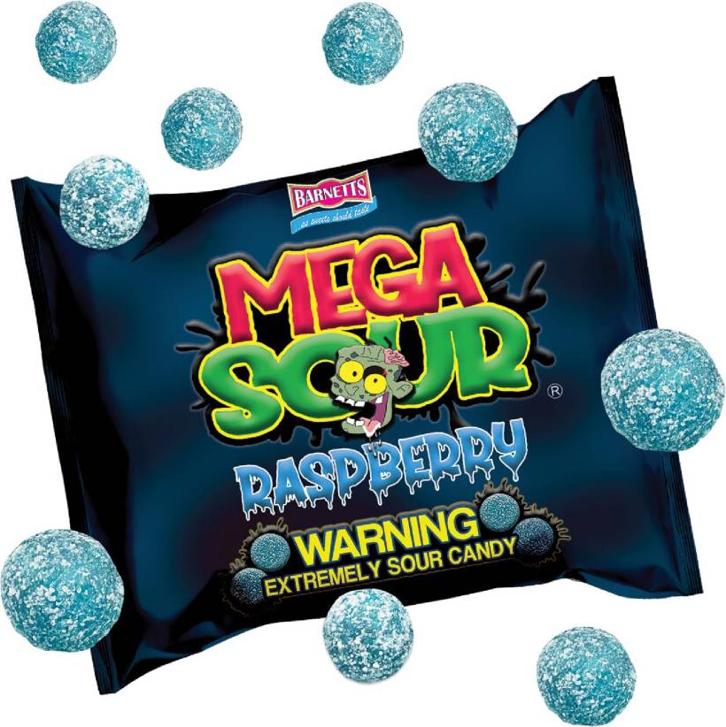 Barnetts Mega Sour Candy Raspberry 104g 20 Seconds