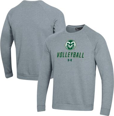 Under Armour State Rams Volleyball Rival Fleece Raglan Pullover Sweatshirt - Gray