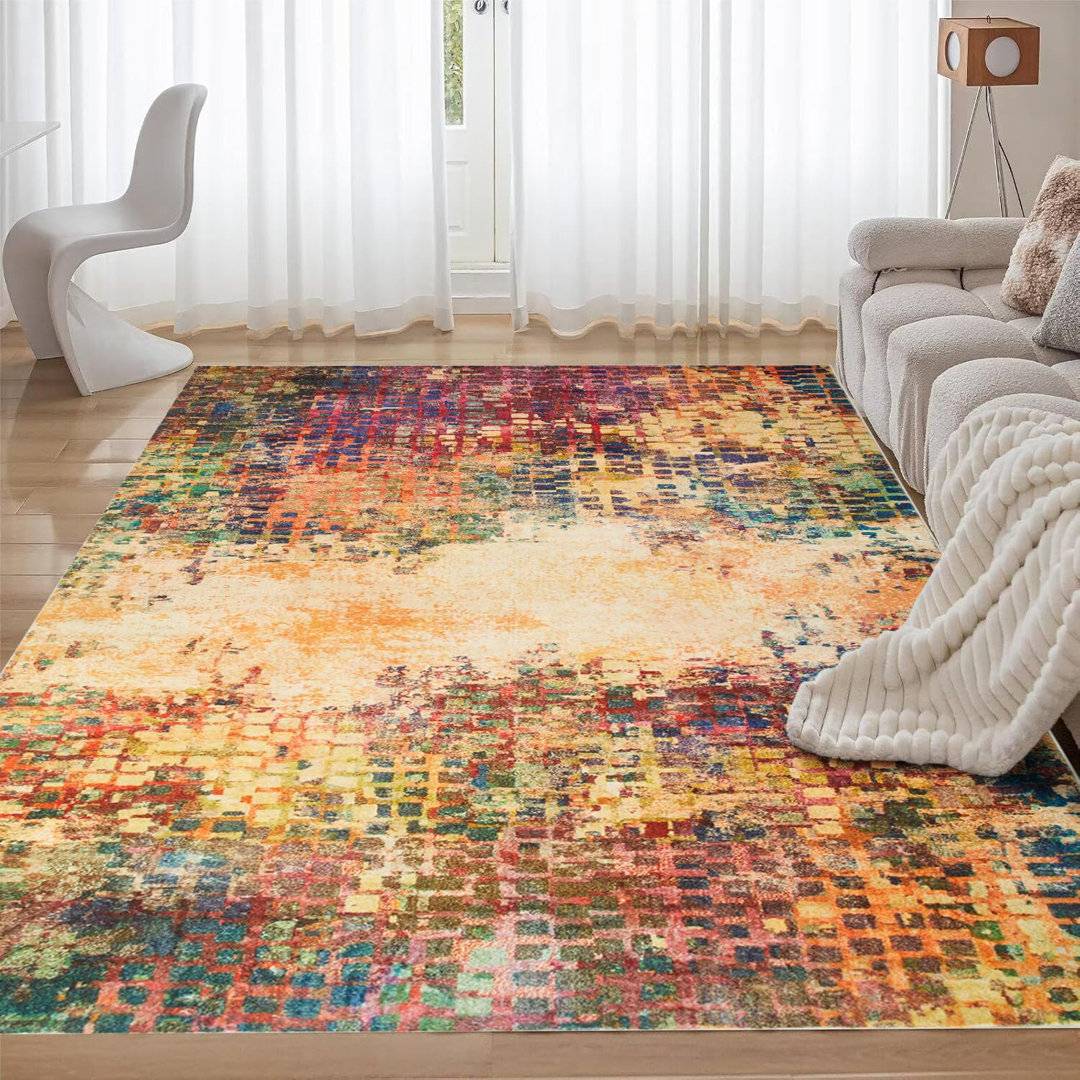 Aspire Homeware Multicolor Abstract Area Rug 60 x 110 Multicolour