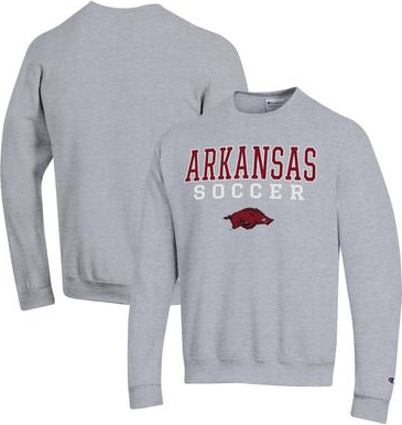 Champion Gray Arkansas Razorbacks Soccer Stack Logo Pullover Sweatshirt