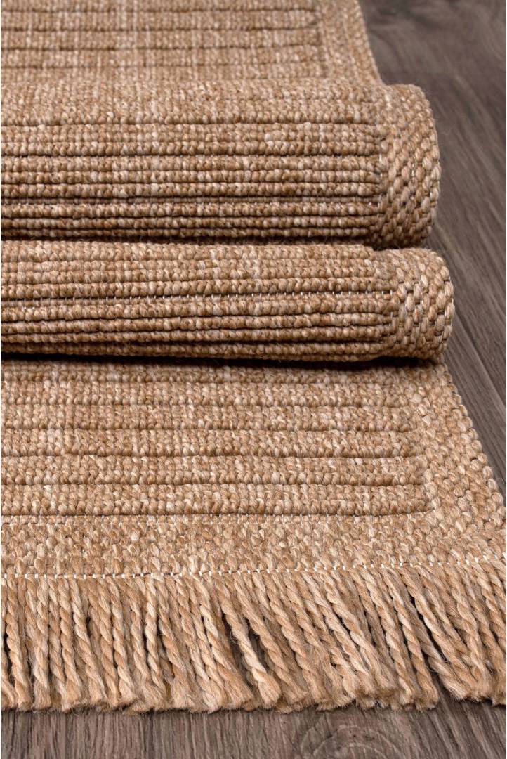 August Grove Solid Colour Machine Area Rug Brown