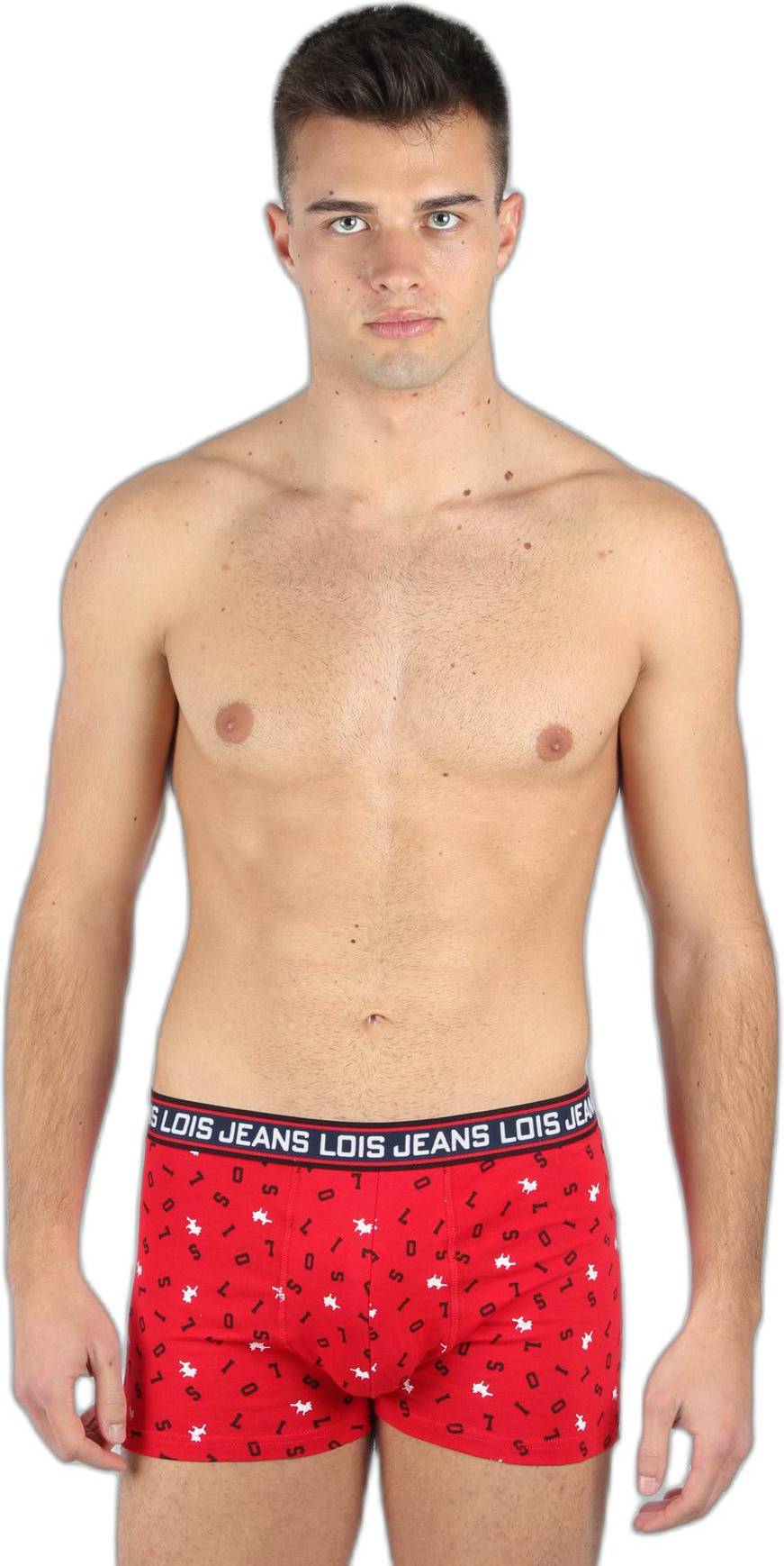 Elastic Cotton Boxer Shorts - Rouge