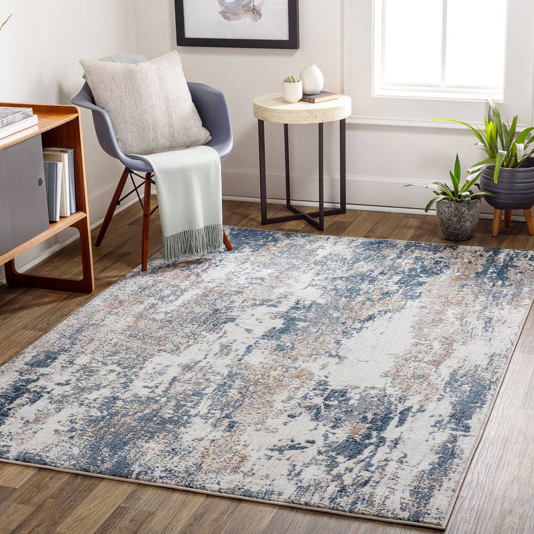 East Urban Home Abstract Modern Marble Look Rug