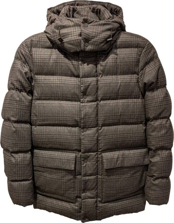 Herno Brun Rutig Pufferjacka - Brun