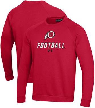 Under Armour Utah Utes Football Rival Fleece Raglan Pullover - Red