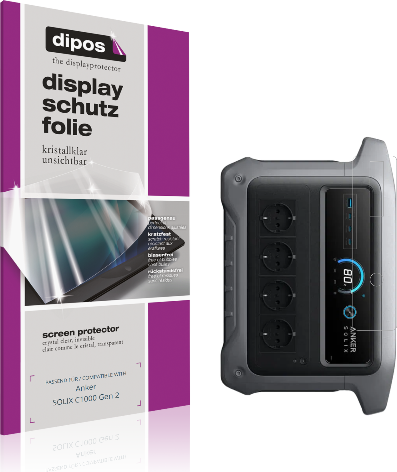 Dipos Screen Protector For Anker Solix C1000 Gen 2