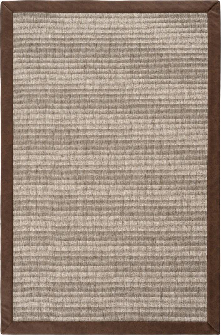 Ebern Designs Brown Plain Bordered Flatweave Area Rug Grey