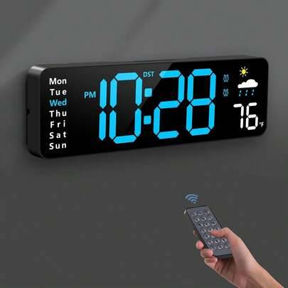Large digital clock Shein Digital Large Display With Remote Wall Clock
