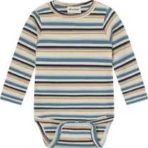 Minymo Längåarmad Rib Body M Ränder - Moonstone