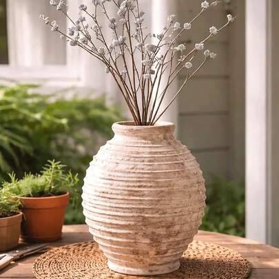 Shein 6.3 Inch Ceramic Rustic Style Vase