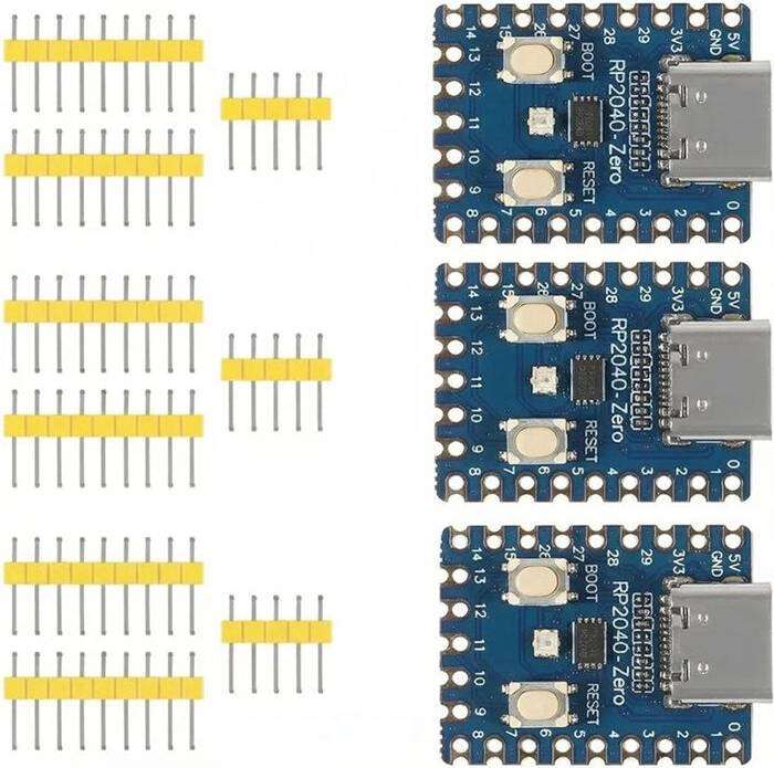 Zandona 3 Piece Set RP2040 Zero Microcontroller Board