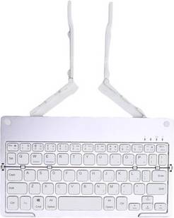 White Foldable Keyboard With Phone Stand