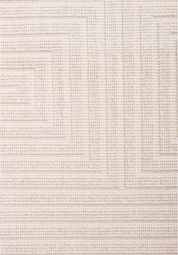 Brambly Cottage Geometric Hand Loom Cream Area Rug Beige