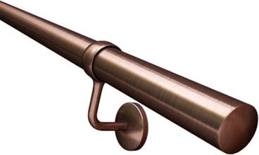 Rothley Antique Copper Steel Effect Rounded Handrail Kit 1.2m