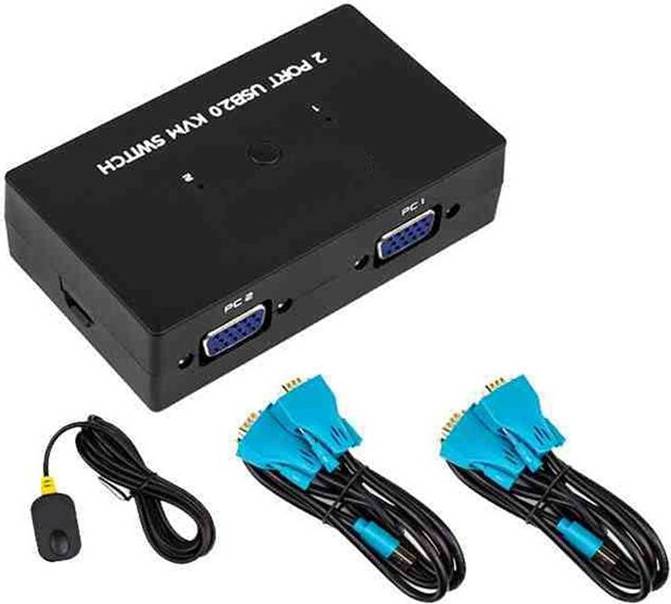 2-Port VGA KVM Two-in-One-Out Set