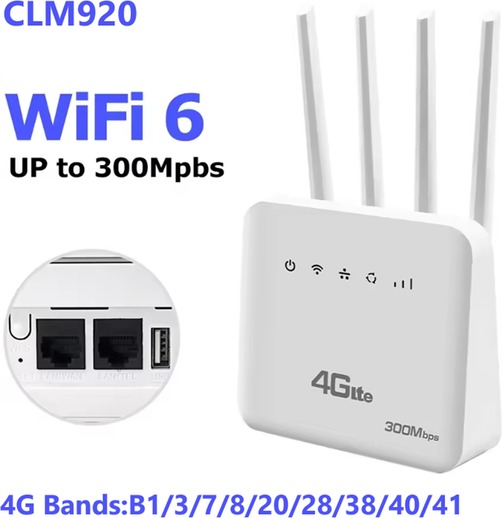 Router sim Maxpower 4G LTE SIM WLAN Router WiFi 6 Modem