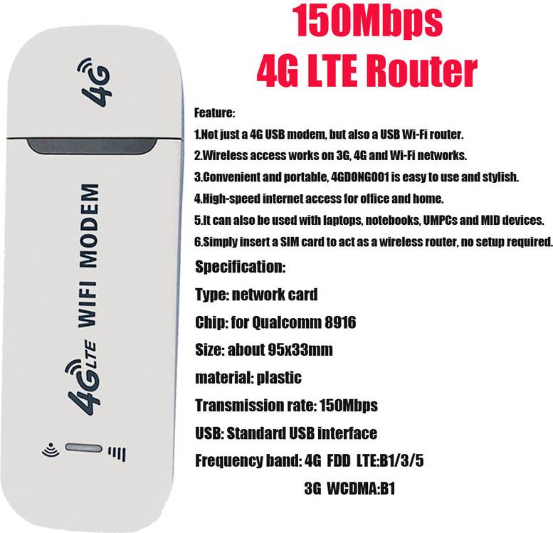 Maxpower LTE Router Tragbarer Drahtloser WiFi Modem