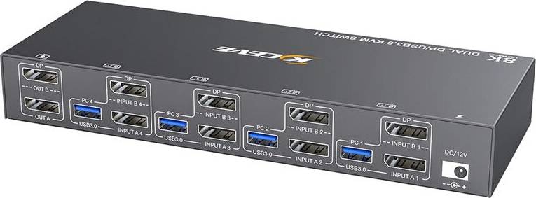 KVM 4 Computer 2 Monitors USB 3.0 Switcher