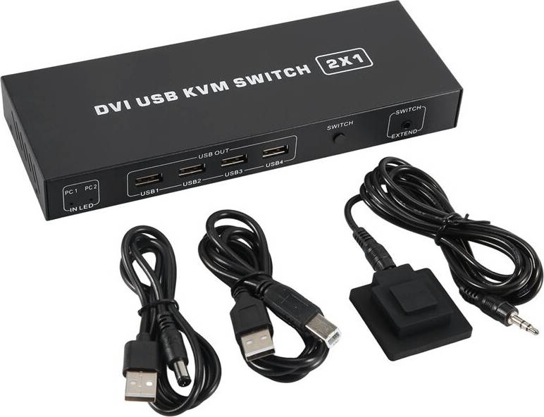 Typecat DVI KVM 2-In-1 4K USB Keyboard Mouse