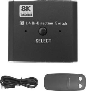 8K DisplayPort 2 In 1 Out Switch