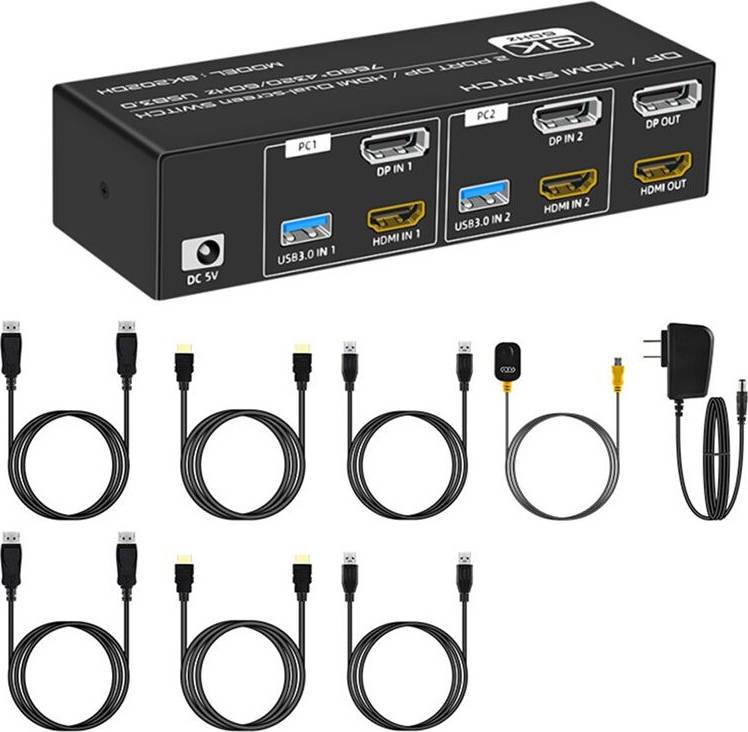 Kvm switch 8k 8K 60Hz DP Compatible KVM USB 3.0 Monitor