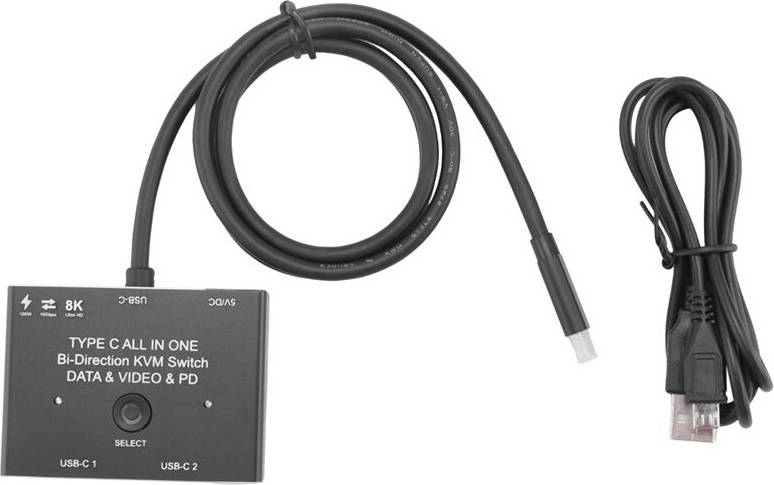 Torribaly KVM USB C Two-Way Splitter Data Video Switcher