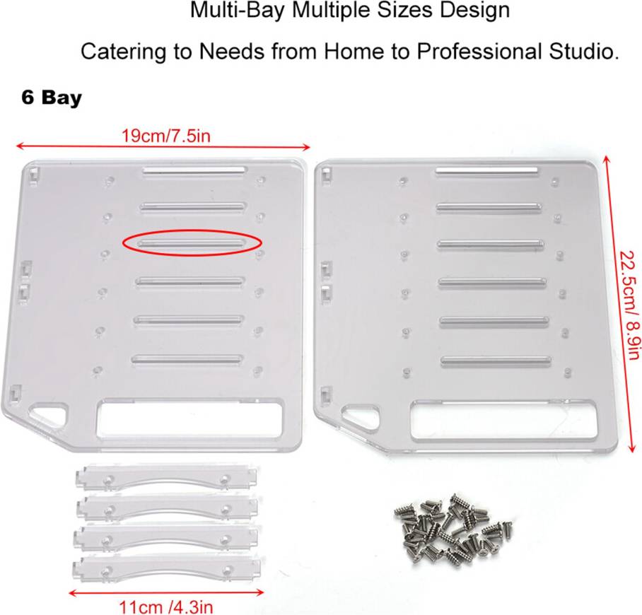 Transparent 6-Bay HDD Rack Enclosure