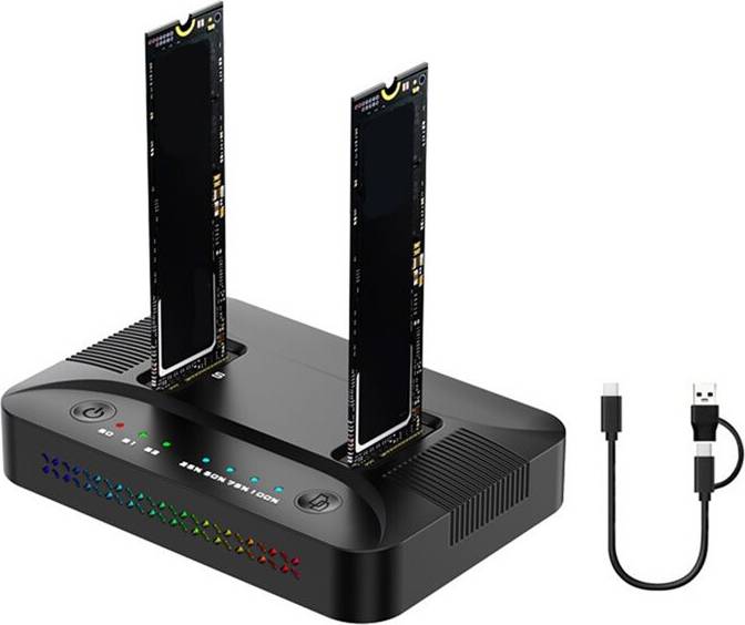 M.2 docking station M.2 NVMe Dual-Bay Hard Drive Docking Station