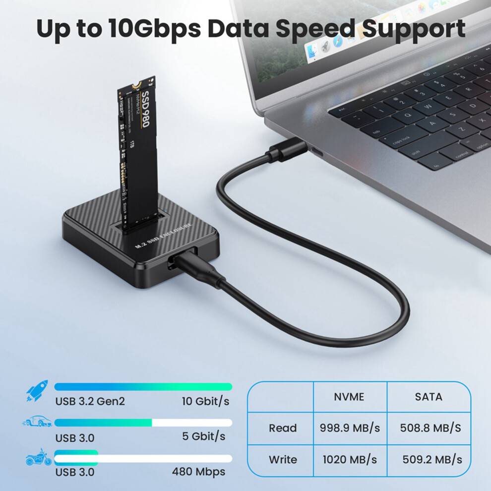 10Gbps Single Bay M.2 SSD Enclosure