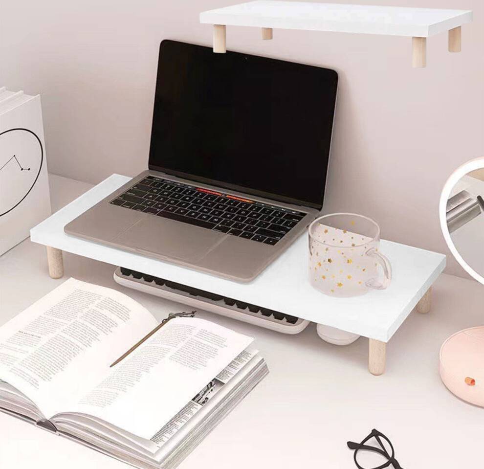 Adjustable Wood Monitor Stand Riser