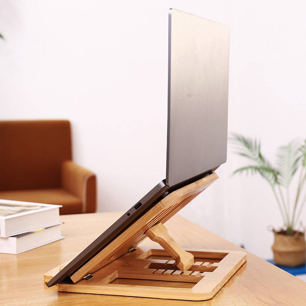 Bamboo Foldable Laptop Riser Stand