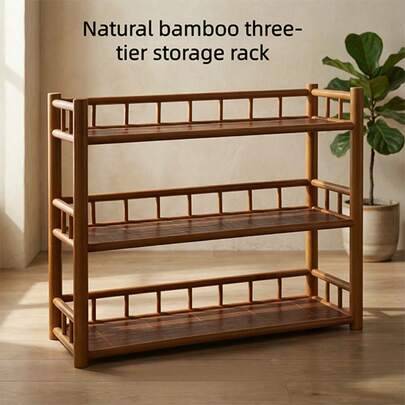 Shein Natural Bamboo 3-Tier Storage Rack