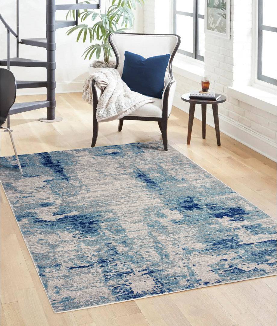Borough Wharf Abstract Area Rug Blue