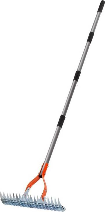 Tlily 15-Inch Lawn Thatch Rake with Handle
