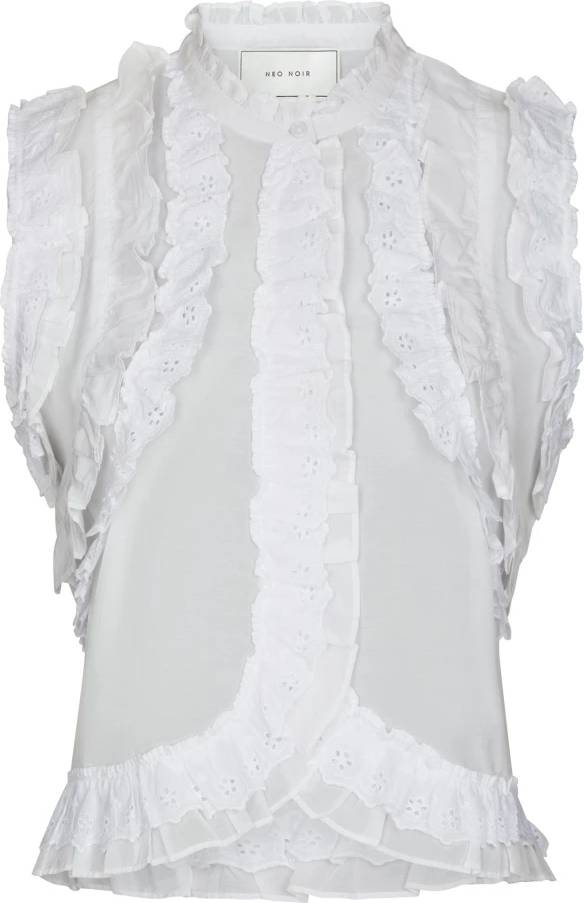 Celia Ruffle Top Blouses Shirts - Wit