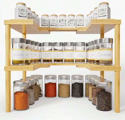 Shein Expandable Bamboo Spice Rack Organizer