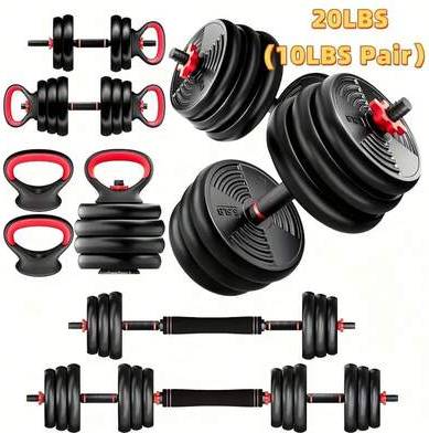 Adjustable weight dumbbells Shein Adjustable Dumbbells Set 3 In 1