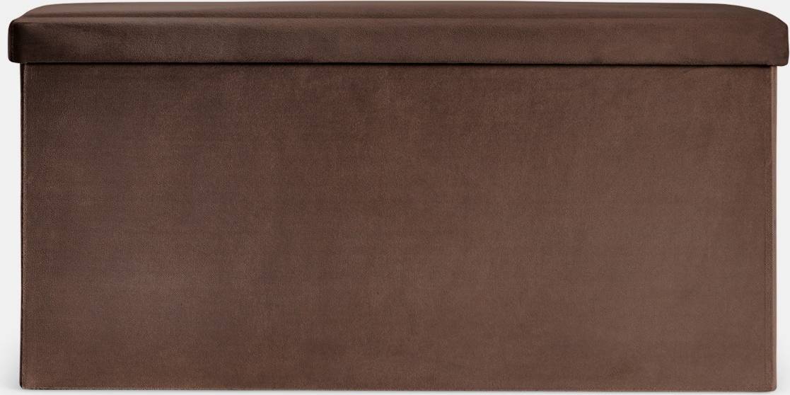 OHS Matte Velvet Foldable Rectangle Storage Pouffe
